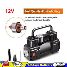 Heavy Duty Portable Air Compressor Car Tire Inflator Electric Pump Auto 12V