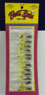 Betts 021CT-29N Spin Curl Tail Spinner 1/32 Oz Schwarz Gestreift Karte mit 12