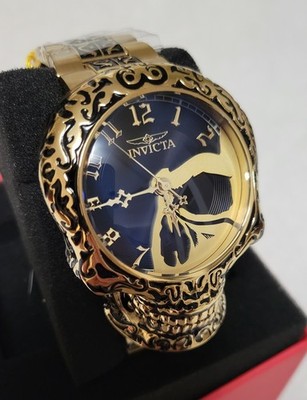 Invicta Artist Series Skull Men's Watch - 50.5mm, Black, Gold (35109) 