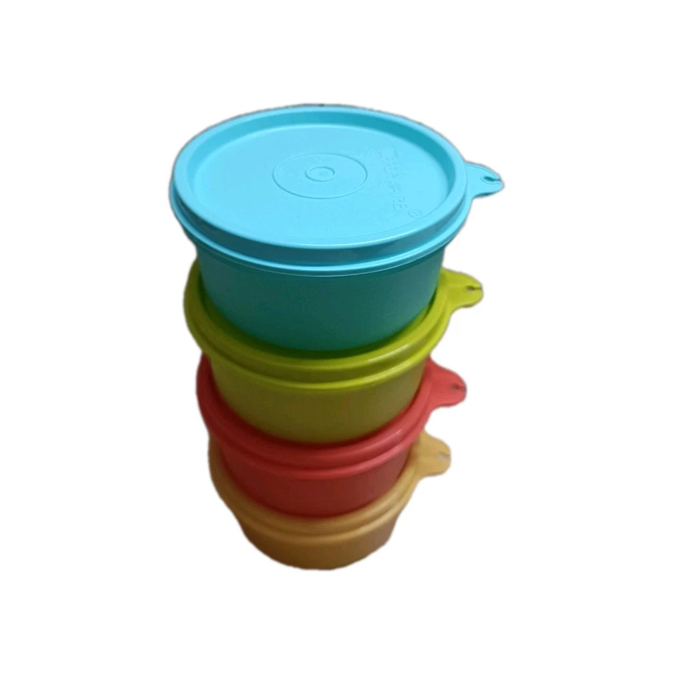 Tupperware Tropical Cups 200 Ml Spill Proof Liquid Tight Carry Lunch Set Of 4 - Image 2 of 4