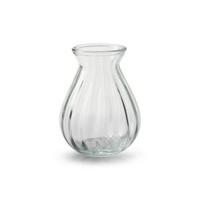 INNA-Glas Dekovase Santero, Mit Rillen, Klar, 14Cm, Ø11Cm