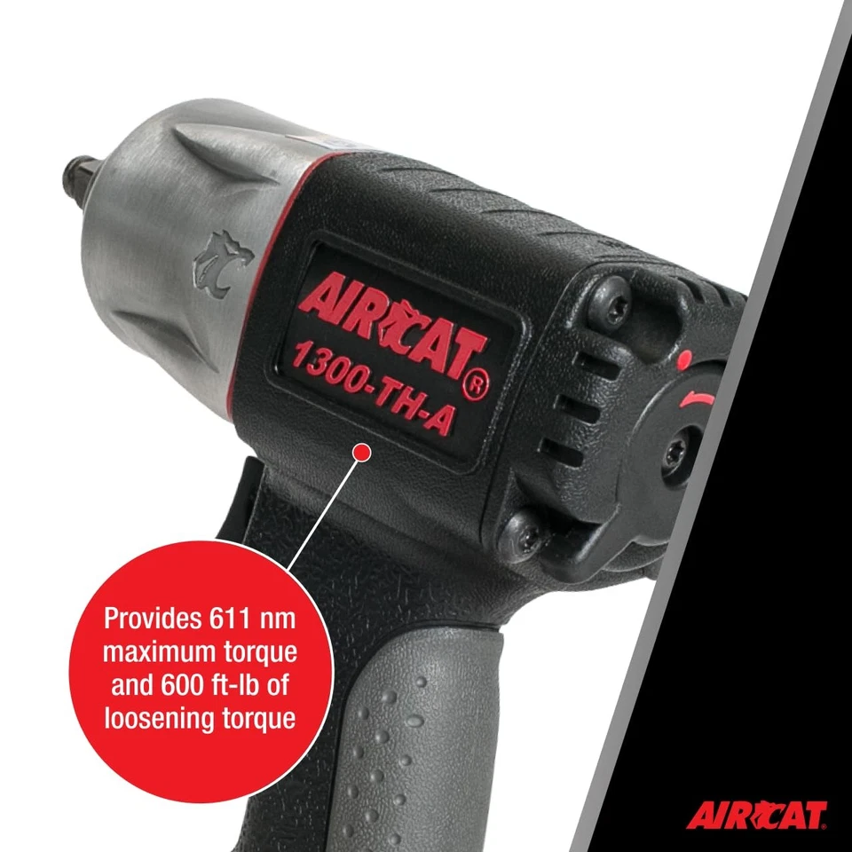AIRCAT 1300-TH-A 3/8 Composite Impact Wrench,Black & Grey,Small - Image 4 of 4