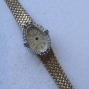 AR77 VTG Ruby-Diamond Watch No Movement No Crystal Sold As Is For Repairs As Is