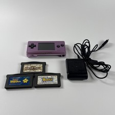 Nintendo Game Boy Micro Purple Console + Wario, Starfy & Kirby GBA Games Japan