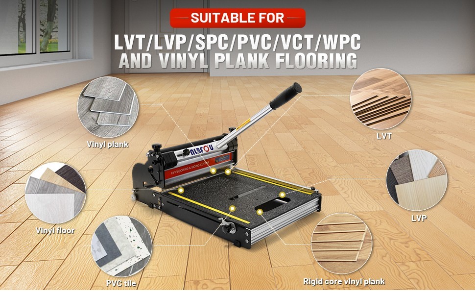 CUTTEREX 13-Inch Vinyl Floor Cutter – 360° Cutting For VCT, LVT, PVC, Rubber & Rigid Core Planks
