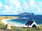 Original Painting of Blasket Islands Ireland 16x12 Contemporary Art Signed