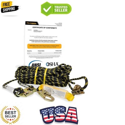 Charlotte, NC - TSUNAMI [ BRAIDED ROPE] Vertical Lifeline ANSI OSHA Rope Grab...