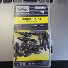 Saunders Bullet Points 11/32 85 gr 12 pk Arrow Field Tip # 8835