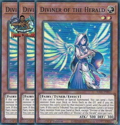 Yugioh! 3x Diviner of the Herald RA05-EN017 Super Rare 1st Ed NM