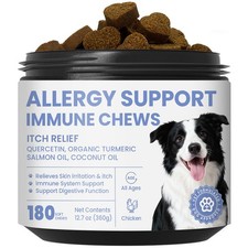 Pawfect Vita Dog Allergy Skin Relief Chews for Hotspot  Dry Skin, Brown