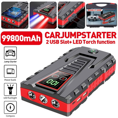 #ad 99800mAh 5000A Car Jump Starter Jump Starter Battery For 6.0L Gas or 4.0L Diesel $53.99