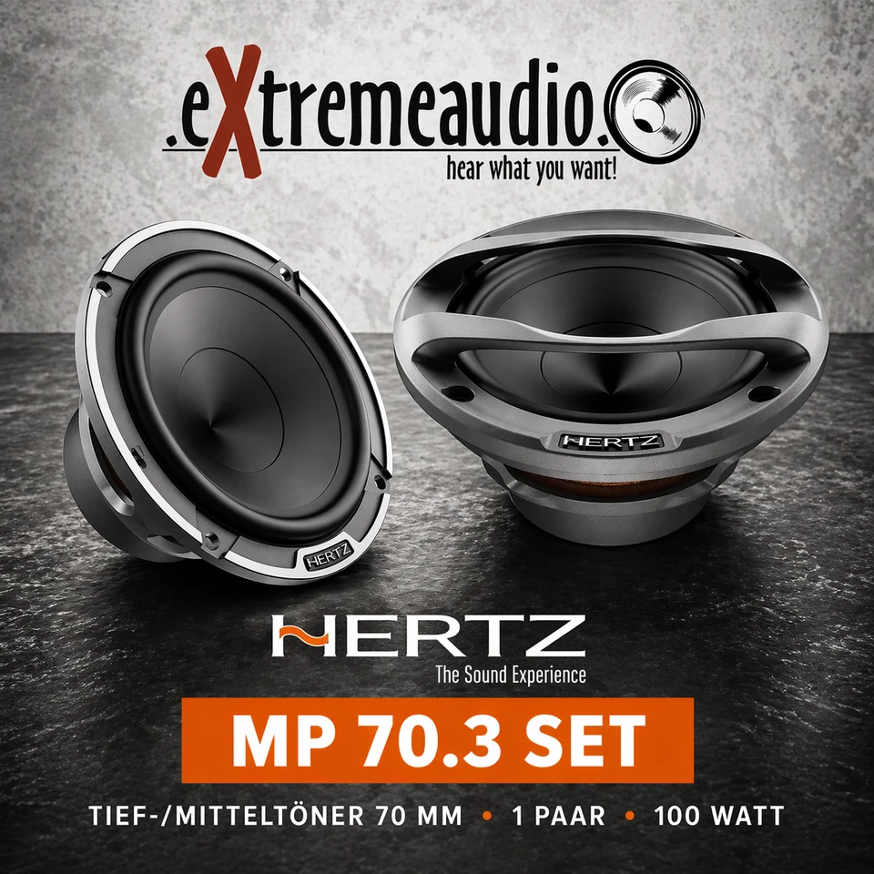 HERTZ MP 70.3 - SET MILIEU DE GAMME 70mm avec grille haut-parleurs - 1 paire - Photo 1/4
