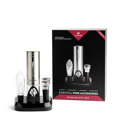 Premium Electric Wine Bottle Opener with Charging Base, Quality Italian Design, 