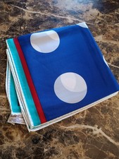 Vintage Anne Klein Scarf Head Wrap Blue Polka Dot Silk Japan