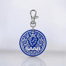 Saab Elegant Scroll Griffin Keychain - Detachable Clasp