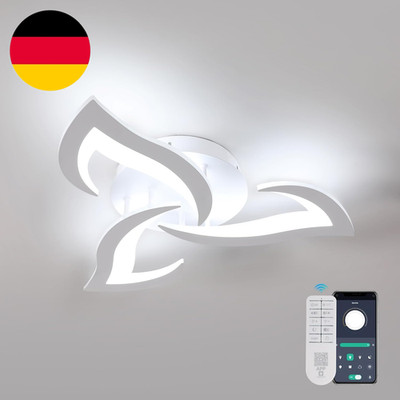 Dorlink Deckenlampe LED Dimmbar, Blumen Deckenlampe Schlafzimmer Mit Fernbedienu