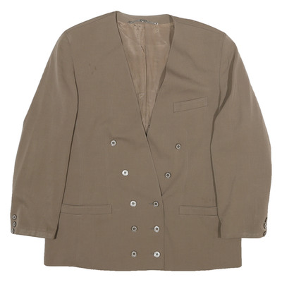 BASLER Damen Beige Knopfjacke XL Polyester-Mischung Doppelreihig Classic