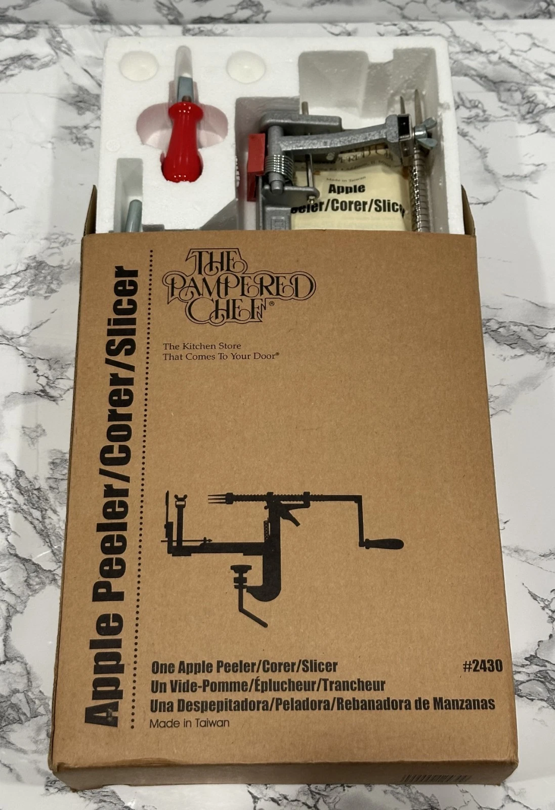 Vintage The Pampered Chef Apple Peeler Corer Slicer #2430 - New Open Box