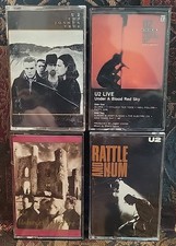 Lot of 4 U2 Cassettes - Rattle Hum, Joshua Tree, The Unforgettable Fire, Live