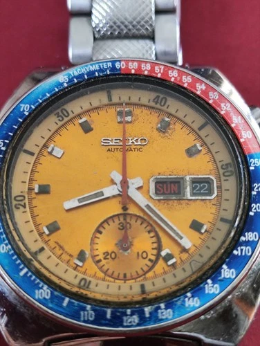 Vintage Seiko Poque 6139-6005 Chronograph Mens Automatic Watch _4102