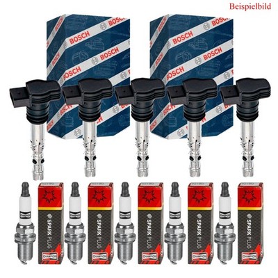 5x BOSCH Zündspule + CHAMPION Zündkerze für Ford Focus II DA_ HCP DP 2.5 ST