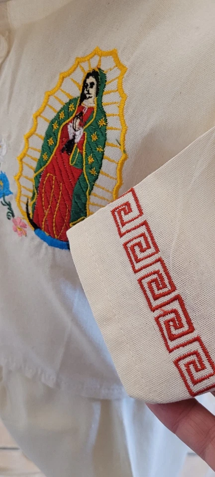 Traje Sz 4 de Manta Virgen De Guadalupe Y Juan Diego 2 Pcs Kids Embroidery Cotto - Image 4 of 4