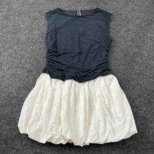 ANTHROPOLOGIE Bubble Twofer Mini Dress Women's Size S Black