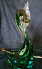 Vintage Murano Sommerso 13" Hand Blown Glass Swan Sculpture Figurine Art Glass