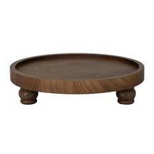 Decorative Round Wood Riser for Display, Farmhouse Pedestal Stand for Kitchen...