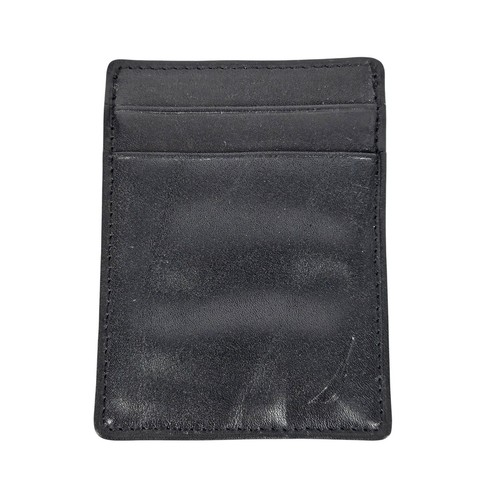 NAUTICA MEN'S BLACK LEATHER WALLET – 4 CARD HOLDER WITH MONEY CLIP & POCKET - Picture 1 of 5