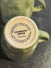 Set of 2 - 2008 Starbucks 14 oz Coffee Mug Ceramic Green Swirl Glaze — photo 2