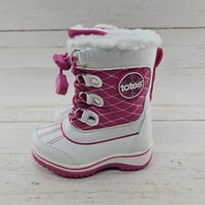 Totes Galaxy Pink White Waterproof Winter Boots Toddler Girls 5T Faux Fur