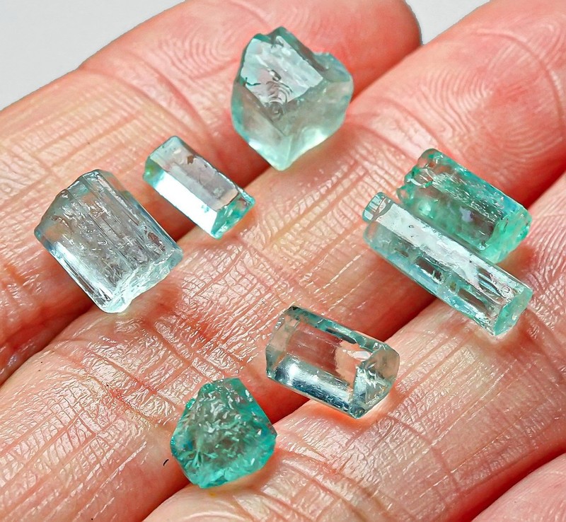 12Ct Paraiba Blue Green Emerald Vanadium Beryl Facet Rough Specimen YMDb389