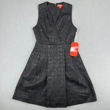 Kirna Zabete Target Black Geometric Textured Sleeveless Fit Flare Dress Size 2