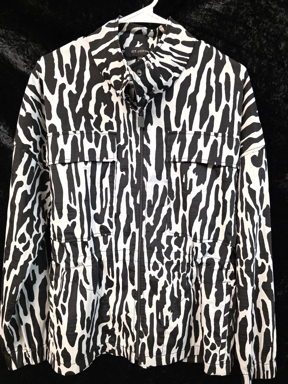 St. John Zebra Print Cinch Waist Jacket  Sz.m