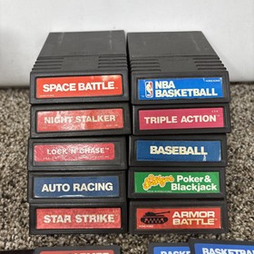 Intellivision Video Game Cartridges Lot Of 10 Games With Overlays Tested