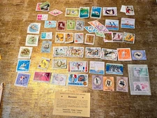 Vintage Olympic Games Stamps Lot of 40+ Sports Themed Most Intl. Jamestown Stamp