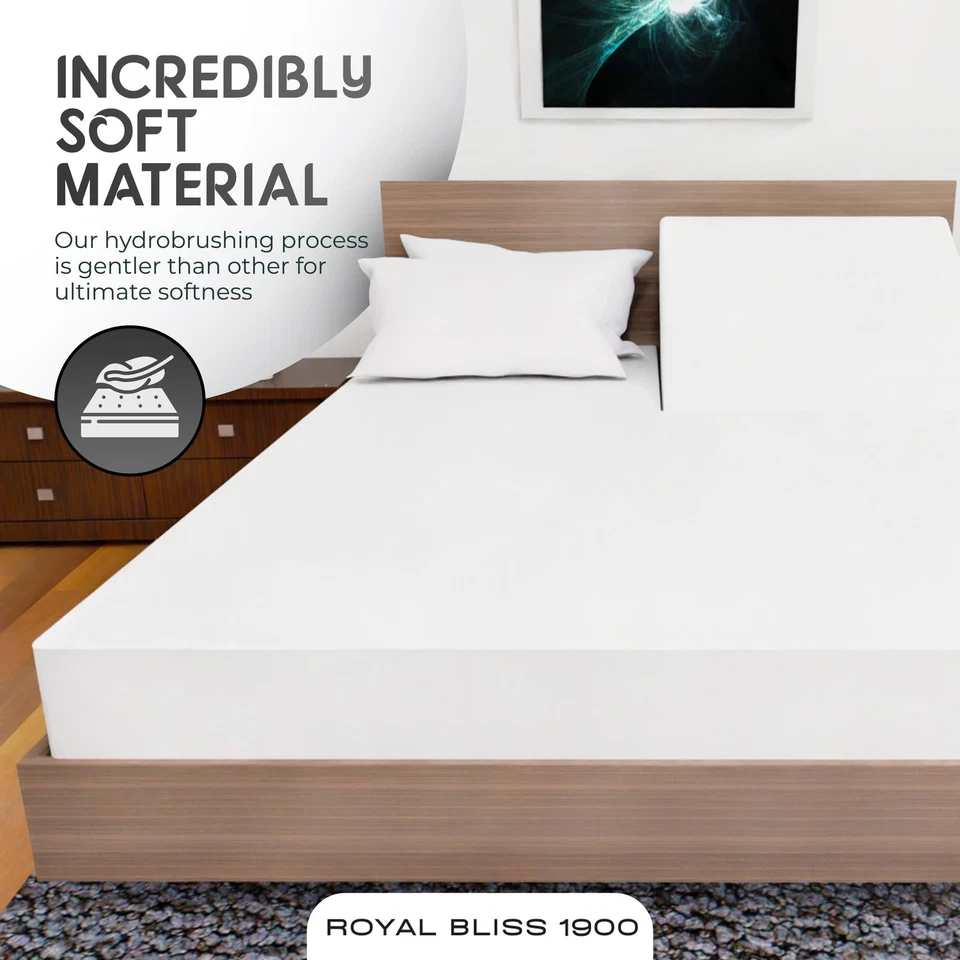 Lençol TOP Split King Royal Collection 1900 algodão egípcio bambu qualidade - Imagem 2 de 4