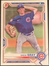 2021 BOWMAN DRAFT DREW GRAY CHICAGO CUBS PROSPECT #BD-35 1ST BOWMAN