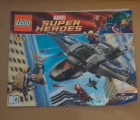 2012 LEGO MARVEL AVENGERS 6869 QUINJET AERIAL BATTLE LOKI THOR 100% COMPLETE