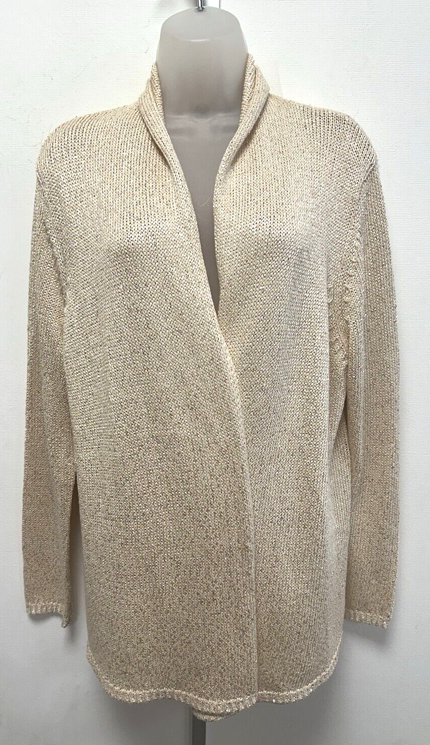 NEW! Betty Barclay UK18 Eu46 US14 light gold non-fastening cardigan with sequins