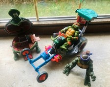 TMNT Turtles lot figures Leo Donnie Mikey Sewer Dragster