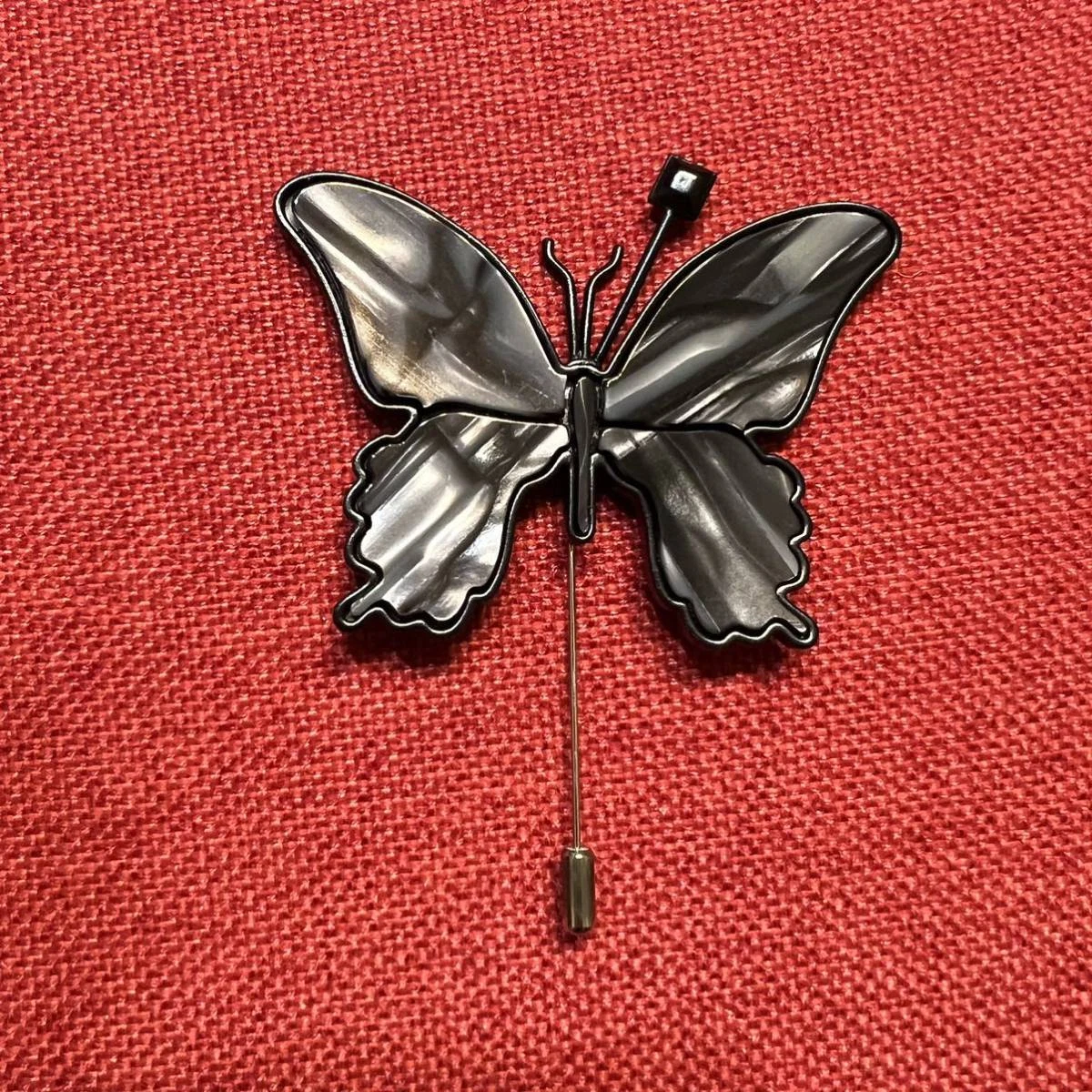 Dior Homme butterfly pin brooch Butterfly Seashell Chris Van Ash 2008AW  Silver