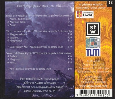 FRIEDERIKE HEUMANN CARL PHILIPP EMANUEL BACH: SOLO A VIOLA DI GAMBA COL BASSO NE