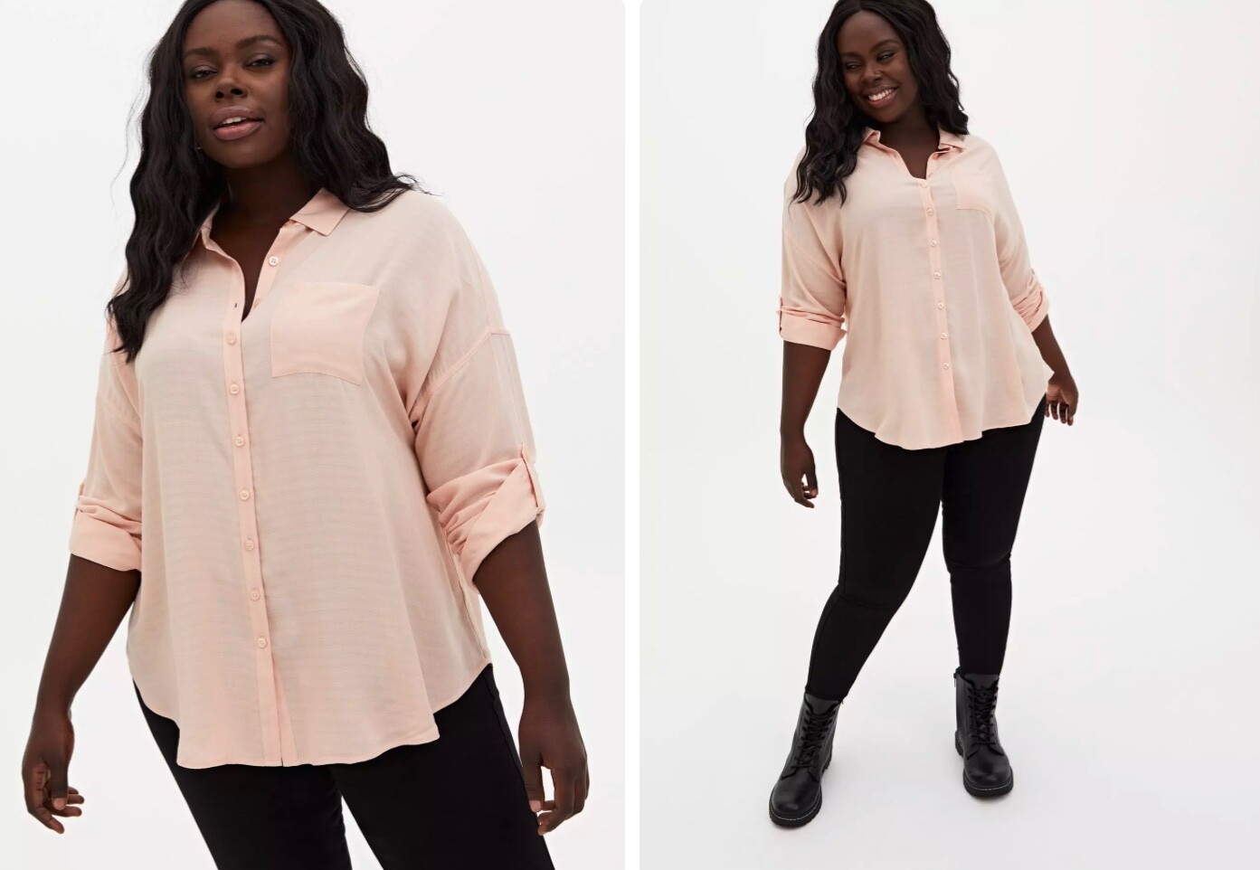 TORRID Pale Blush Linen Button Down Blouse Size 4X New With Tags