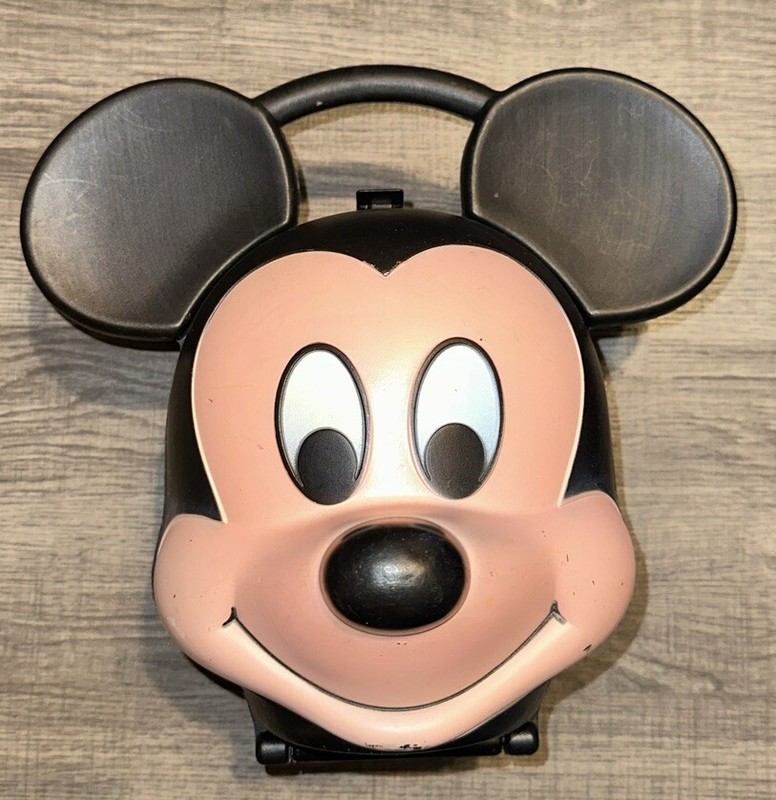 Rare Vintage Mickey Mouse Plastic Head Lunch Box 