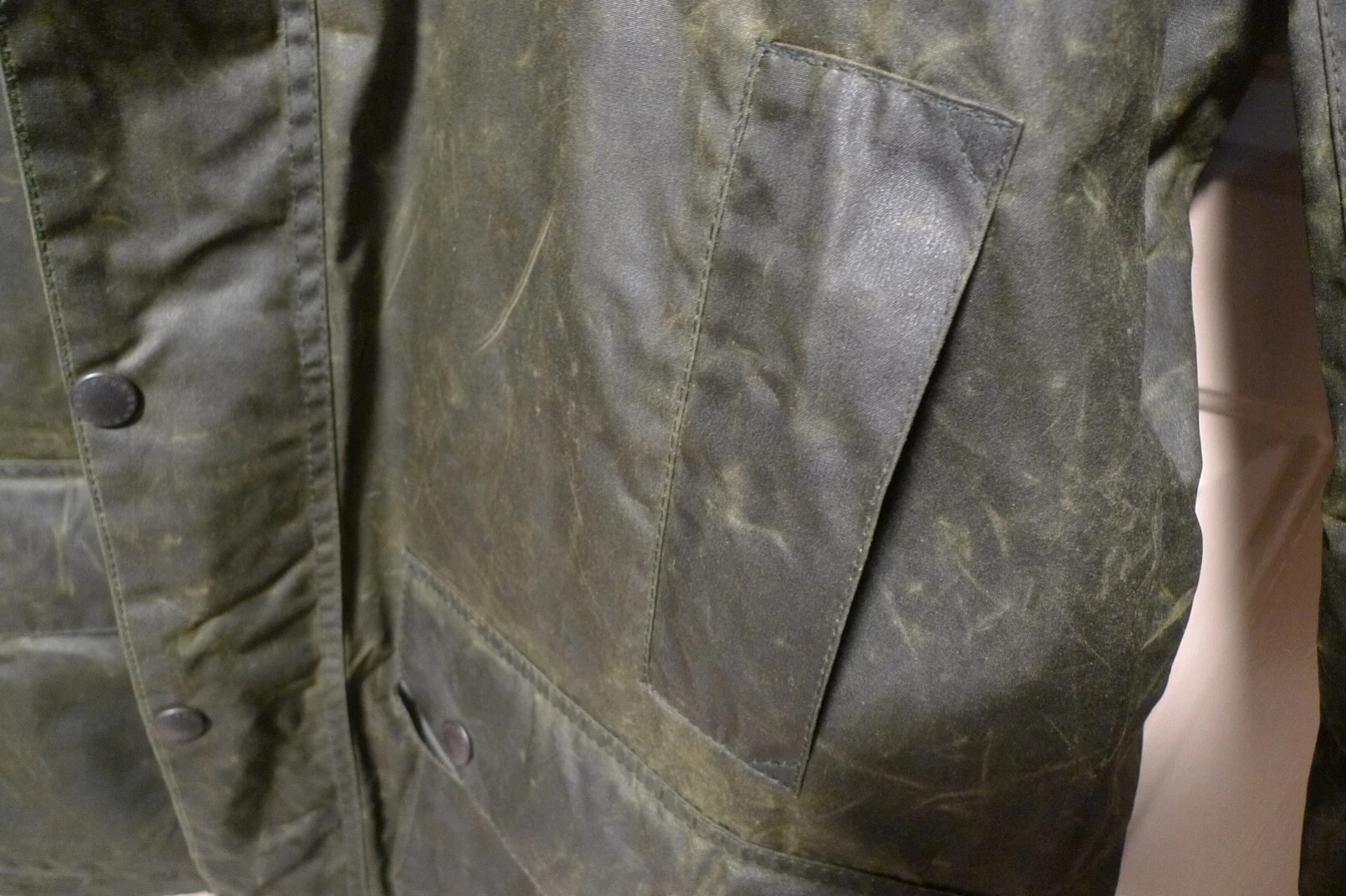 BARBOUR- A200 BORDER WAX COTTON JACKET - SAGE - MADE @ UK - EXCELLENT - 48 image 15