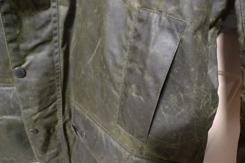 BARBOUR- A200 BORDER WAX COTTON JACKET - SAGE - MADE @ UK - EXCELLENT - 48 image 15