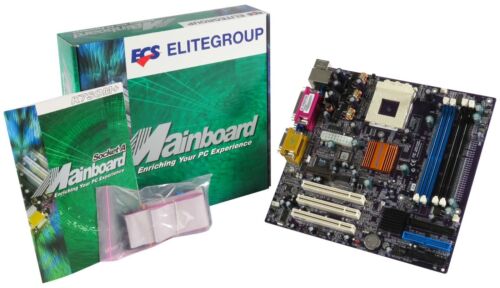 Motherboard Original New Box ECS K7som+ V: 5.2A Socket 462 2xDDR 2xSDRAM - Picture 1 of 4