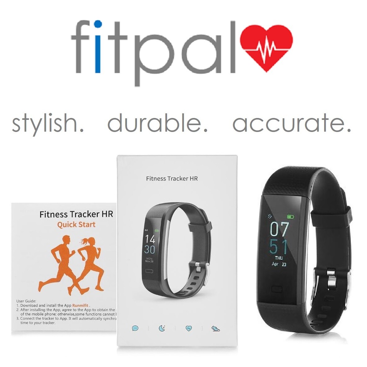 Genuine FITPAL Bluetooth Smart Watch Heart Rate Activity Fitness